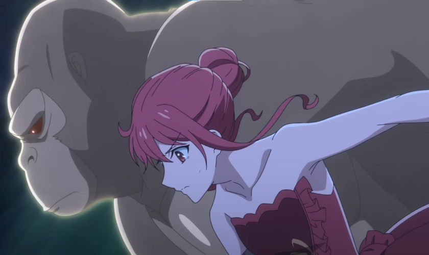 Новый трейлер и постер аниме «Gorilla no Kami kara Kago sareta Reijou wa Ouritsu Kishidan de Kawaigarareru»